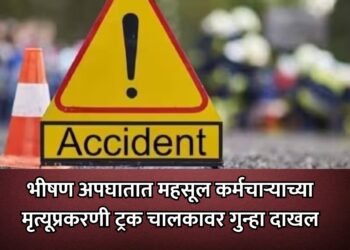 भीषण अपघातात महसूल कर्मचाऱ्याच्या मृत्यूप्रकरणी ट्रक चालकावर गुन्हा दाखल