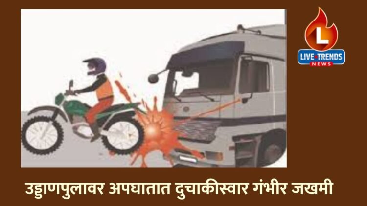 उड्डाणपुलावर अपघातात दुचाकीस्वार गंभीर जखमी