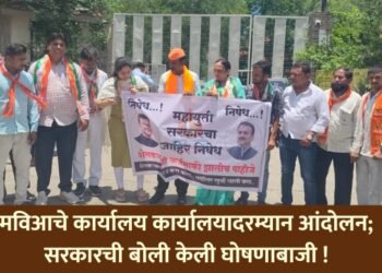 मविआचे जिल्हाधिकारी कार्यालयासमोर आंदोलन; सरकारच्या विरोधात केली घोषणाबाजी !